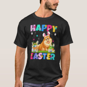 T-shirt Chien Poméranien Joyeux Bunny de Pâques Pâques Pâq