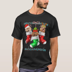 T-shirt Chien Poodle Chaussettes de Noël Funny Noël Pyjama