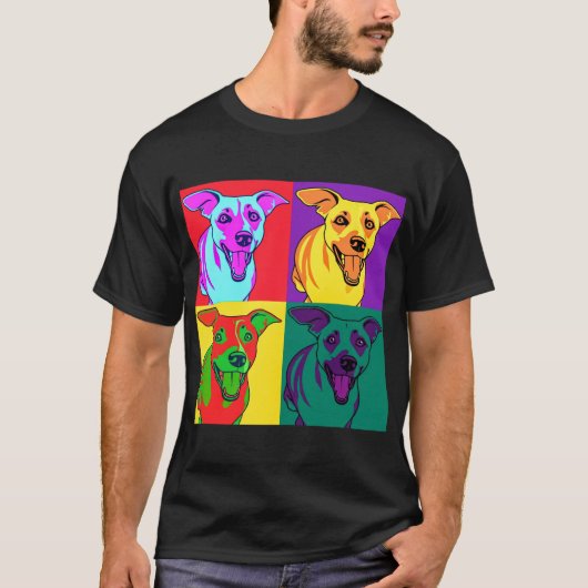 T-Shirt chien pop art warhol (Devant)