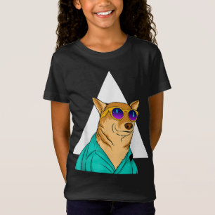 T-Shirt Chien Portant des lunettes de soleil Funny Animal
