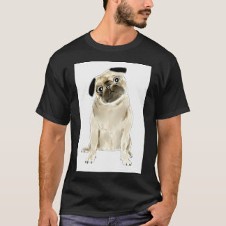 T-shirt Chien Pug assis joliment