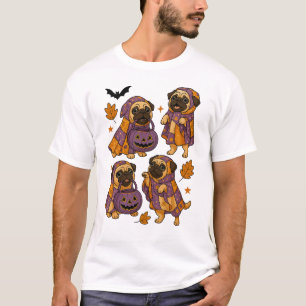 T-shirt Chien Pug Fantôme Halloween Effrayant