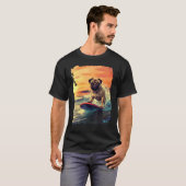 T-shirt Chien Pug Planche De Paddle (Devant entier)