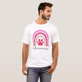 T-shirt Chien Pws rose Arc-en-ciel Vétérinaire Chien Recue (Devant entier)