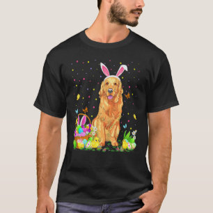 T-shirt Chien Retriever doré chasse d'oeufs de Pâques Sole