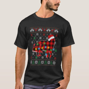 T-shirt Chien Retriever doré de Noël Chapeau de Père Noël 
