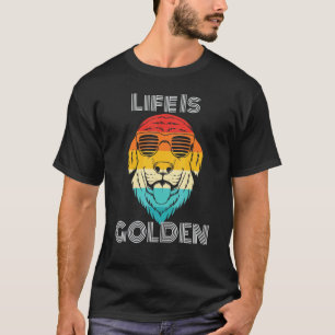 T-shirt Chien Retriever Doré De Style Rétro Cool   La Vie 