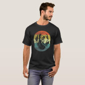 T-shirt Chien Retriever Doré Design Rétro (Devant entier)