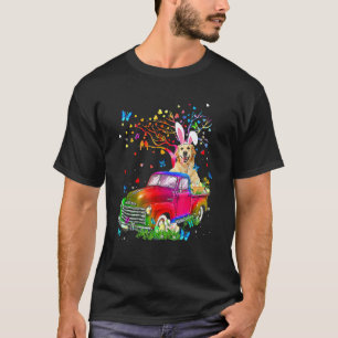 T-shirt Chien Retriever Doré Drôle Lapin Camion Chasse Oeu