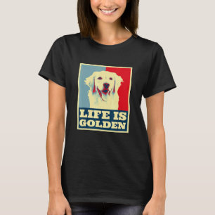 T-shirt Chien Retriever Doré La Vie Est Dorée Hommes Femme