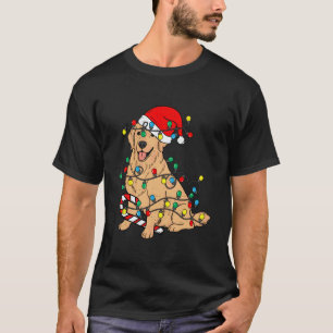 T-shirt Chien Retriever Doré Lumières de Noël Xmas Chien d