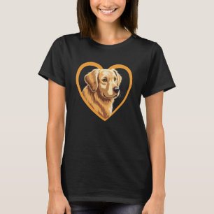 T-shirt Chien Retriever Doré Mignon Coeur