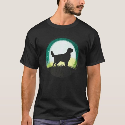 T-shirt Chien Retriever Doré Rétro (Devant)