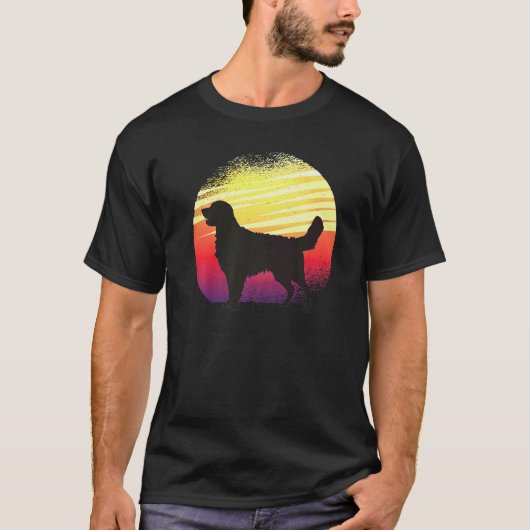 T-shirt Chien Retriever Doré Rétro 1 (Devant)