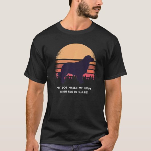 T-shirt Chien Retriever Doré Rétro 7 (Devant)