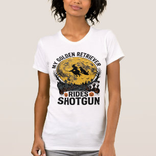 T-shirt Chien Retriever Doré Roule en Fusil de Chasse Art