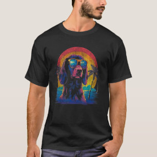 T-shirt Chien Retriever doré Style Rétro 80s