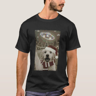 T-shirt Chien Retriever Drôle en Chapeau de Père Noël Self