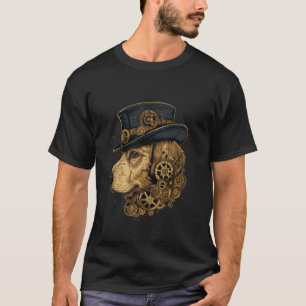 T-shirt Chien Retriever Golden Steampunk Chien Punk à Vape