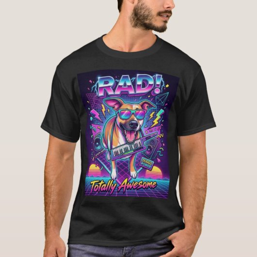 T-shirt chien rétro super (Devant)