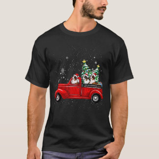 T-shirt Chien Saint-Bernard Conduisant un Camion de Noël A
