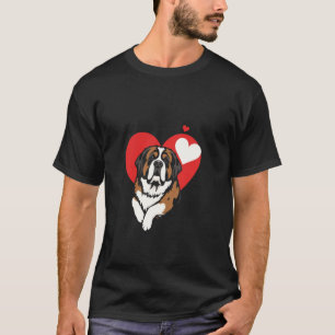 T-shirt Chien Saint-Bernard de la Saint-Valentin
