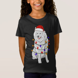 T-Shirt Chien samoyeux portant les lumières du Casquette d
