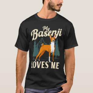 T-shirt Chien sans écorce Mon Basenji M'aime Chien