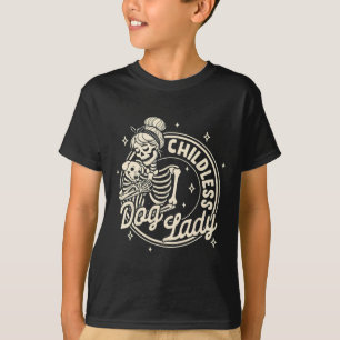 T-shirt Chien sans enfants Dames Drôle Chien Squelette Hal