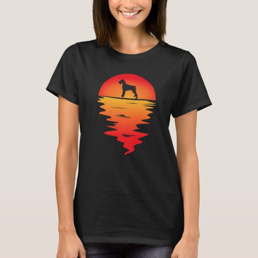 T-shirt Chien Schnauzer géant du coucher du soleil (Devant)