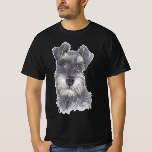 T-shirt Chien Schnauzer miniature - Aquarelle Art Chien Ca