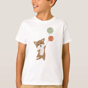 T-shirt Chien S'Envole Avec Des Ballons Animaux Drôle
