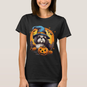 T-shirt Chien Shih Tzu Sorcière Halloween Effrayant
