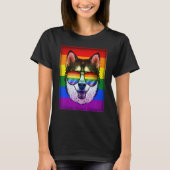 T-shirt Chien sibérien gai Husky Chien arc-en-ciel Lgbt Pr (Devant)