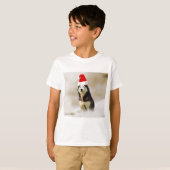 T-shirt Chien sibérien Husky avec chapeau de Santa Hat en (Devant entier)
