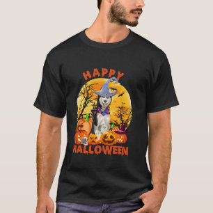 T-shirt Chien sibérien Husky de Sibérie, Sorcière Citrouil