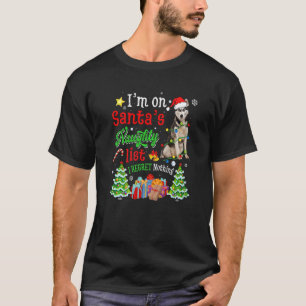 T-shirt Chien Sibérien Husky Sur Père Noël Liste Des Mauva