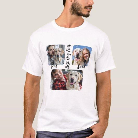 T-shirt Chien simple personnalisé Photo et nom (Devant)
