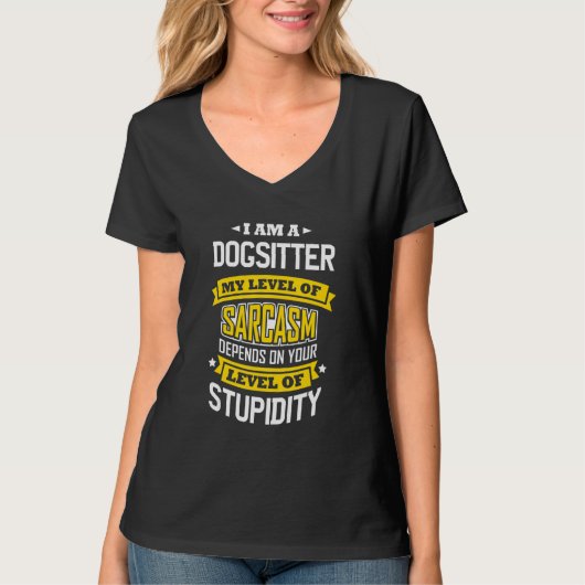 T-shirt Chien Sitter Idée Sarcasme Joke Chien Siters (Devant)