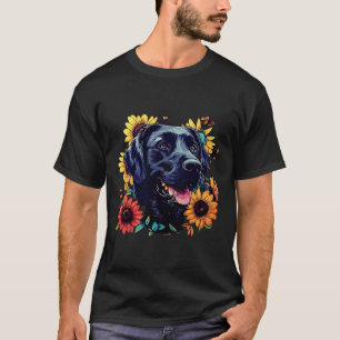T-shirt Chien souriant de tournesol