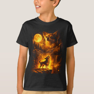 T-shirt Chien sous la lumière de la lune vintage chihuahua