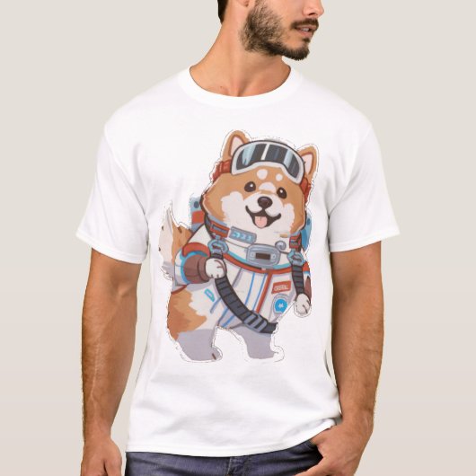 T-shirt Chien spatial en costume d'astro (Devant)