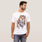 T-shirt Chien spatial en costume d'astro (Devant entier)