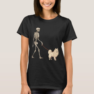 T-shirt Chien squelette esquimau américain drôle marchant
