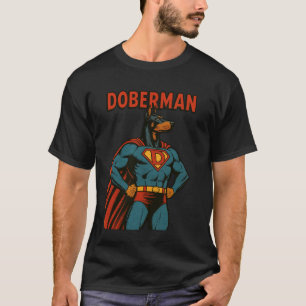 T-shirt Chien super-héros Doberman Graphique vintage de st