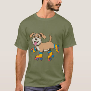 T-shirt Chien Sur Patins À Roulettes Hang Sur Je Vois Un C