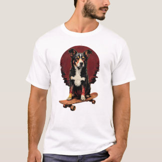 T-shirt Chien sur skateboard