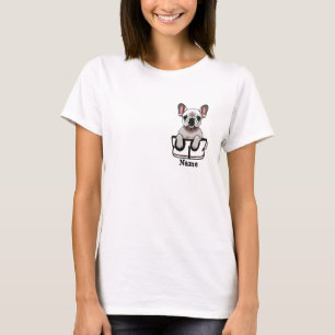 T-shirt Chien taureau blanc français dans votre poche