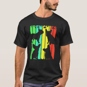 T-shirt Chien-taureau français Arc-en-ciel
