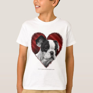 T-shirt Chien-taureau français au coeur